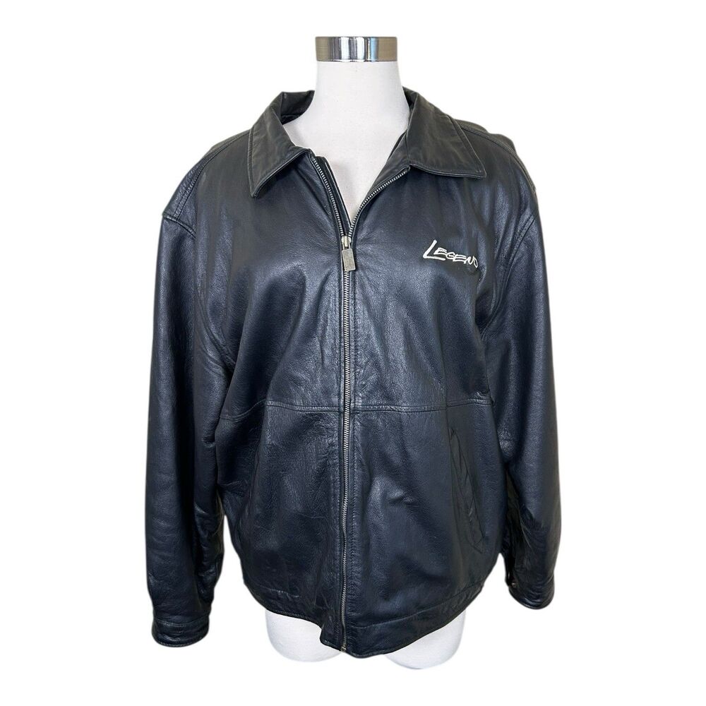 Gear For Sports Legend VTG Black Mens Bomber Jacket Size Large